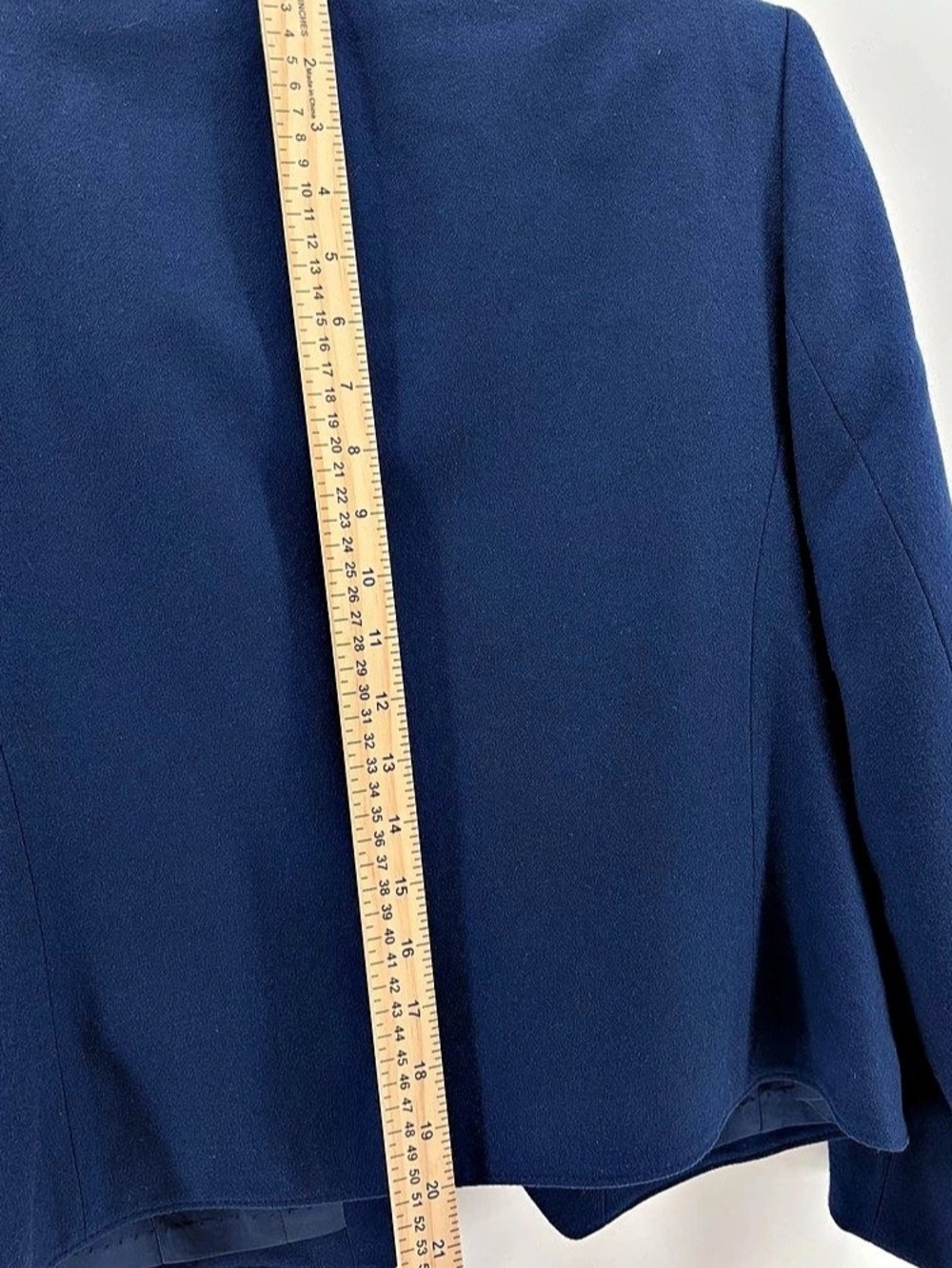 Vintage Pendleton Navy Virgin Wool Collarless Blazer Size 8 - Picture 7 of 10